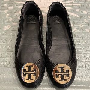 Tory Burch Black & Gold Ballet Flats